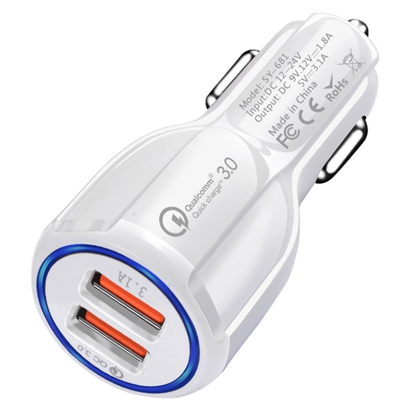 Adaptador USB carga para carro QC3.0 5VDC 3A