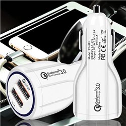 Adaptador USB carga para carro QC3.0 5VDC 3A