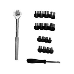 Kit 21 piezas ratchet copas 3/8" + adaptador 1/4" pretul