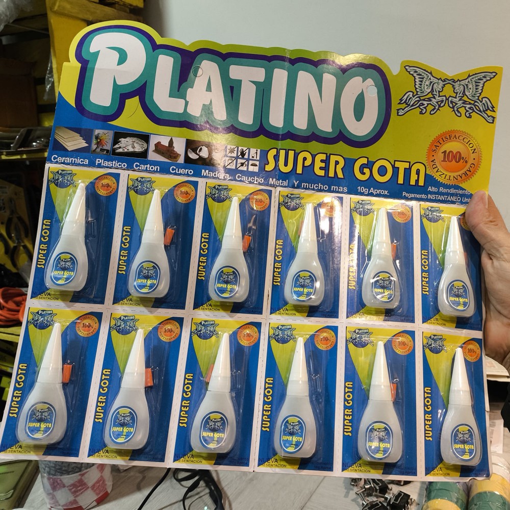 Super pega instantanea platino botella pegaloca 10gr x und
