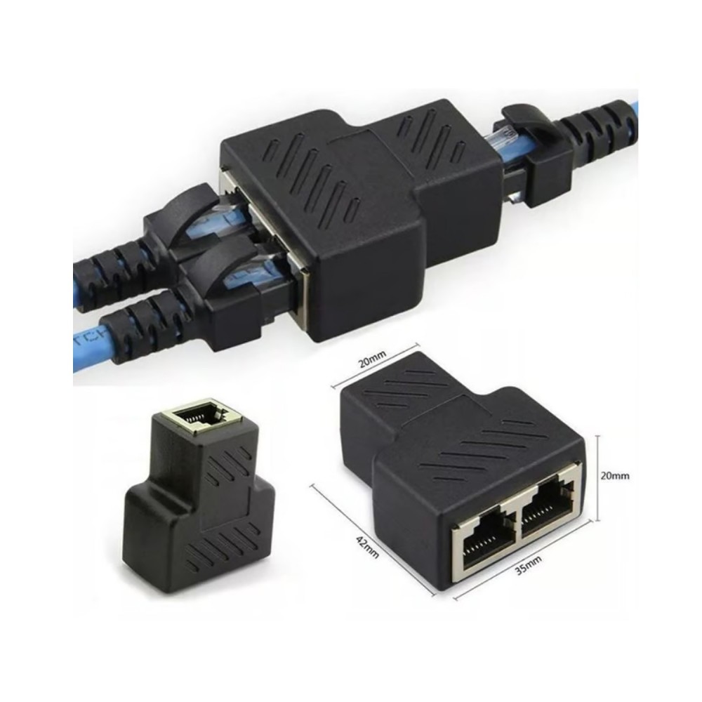 Splitter divisor de red RJ45 hembra 1 a 2 fino