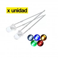 Diodo Led chorro 5mm unidad rojo,amarillo,verde,azul,blanco