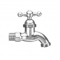 Llave terminal 1/2" plástico cromado jardín lavadero plastgrifos