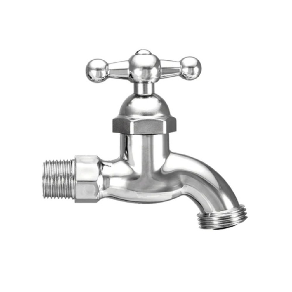 Llave terminal 1/2" plástico cromado jardín lavadero plastgrifos