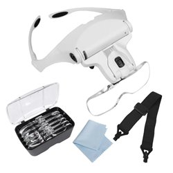 Gafas Lupa Visera Diadema Con Luz Led 5 Lentes Electronica 9892B1