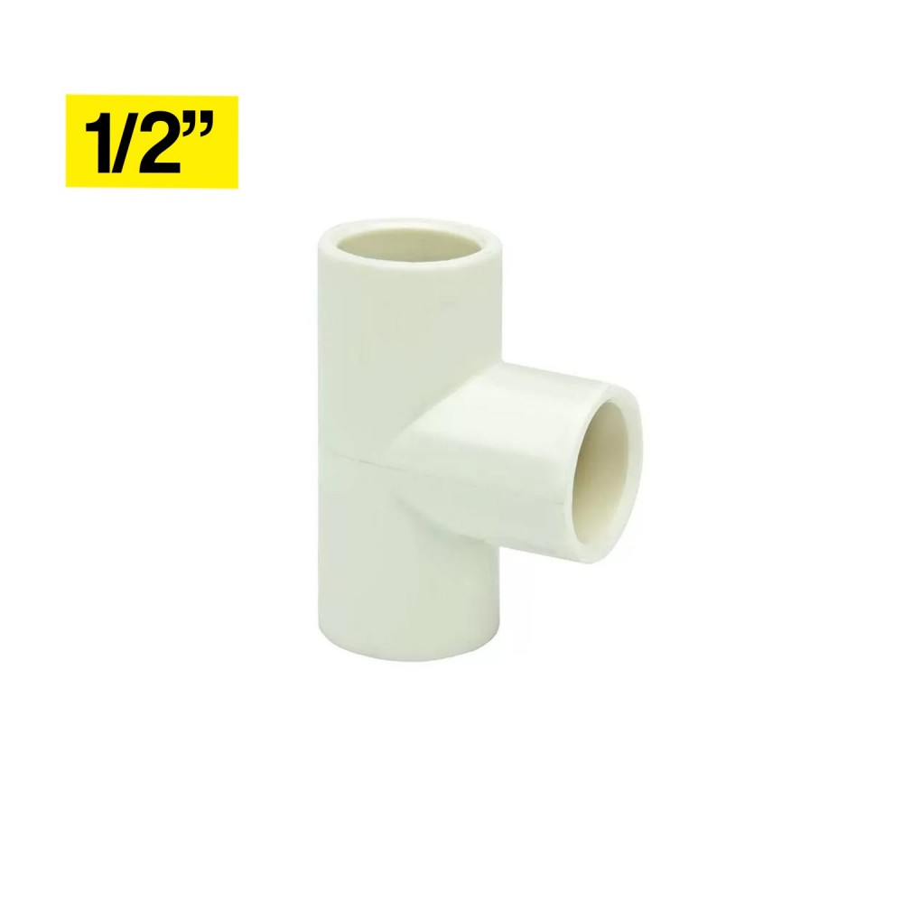 Tee PVC presión 1/2" media lisa x unidad