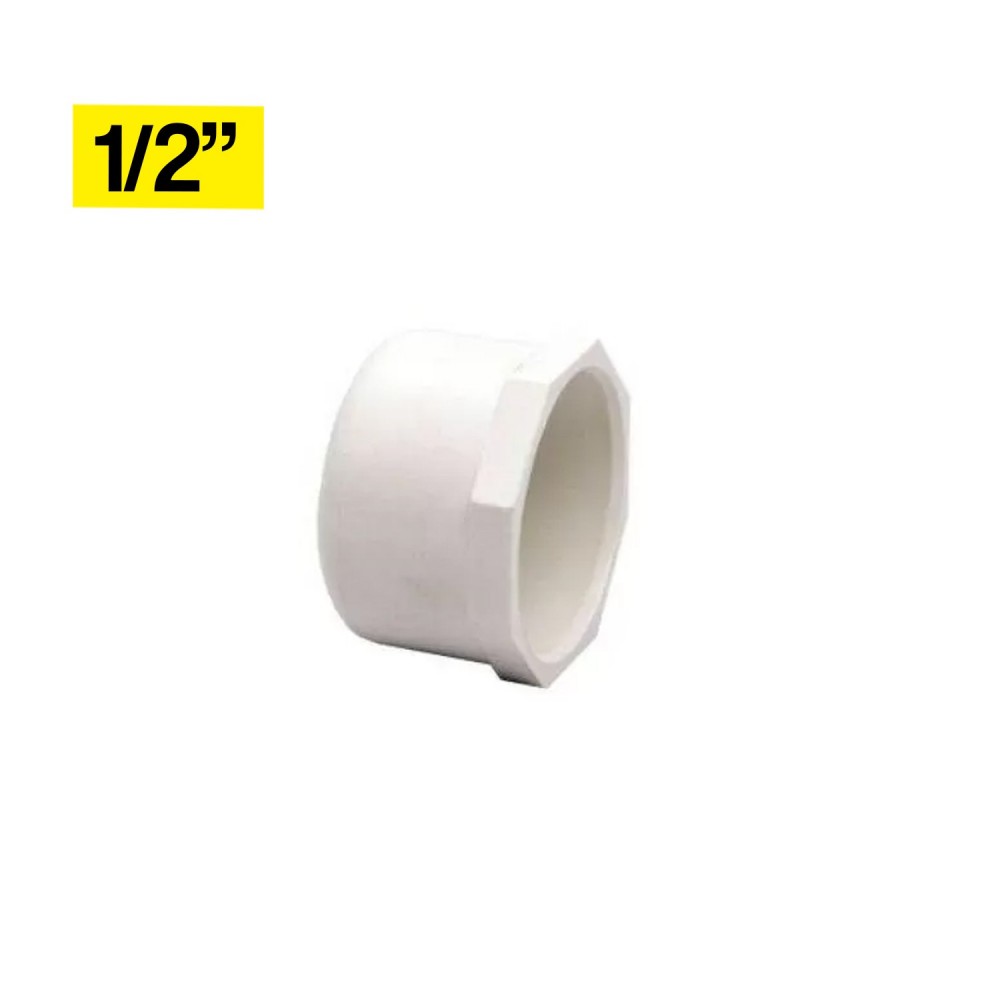 Tapón PVC presión 1/2" liso x unidad