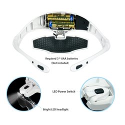 Gafas Lupa Visera Diadema Con Luz Led 5 Lentes Electronica 9892B1
