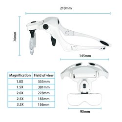 Gafas Lupa Visera Diadema Con Luz Led 5 Lentes Electronica 9892B1