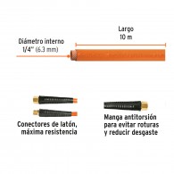 Manguera 10mx1/4" compresor de PVC Truper
