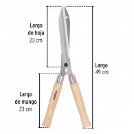 Tijera de podar 49cm jardinería mango madera Pretul