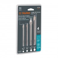 Kit 4 brocas Truper para vidrio y baldosa punta tungsteno