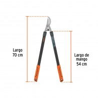 Tijera podar ramas altas mango tubular 68cm Truper