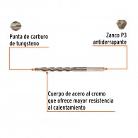 Broca concreto (1/4"x4") Truper