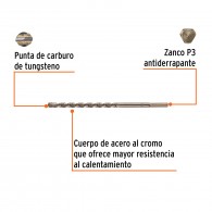 Broca concreto (1/4"x6") Truper