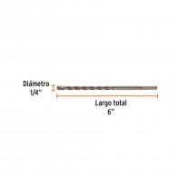 Broca concreto (1/4"x6") Truper