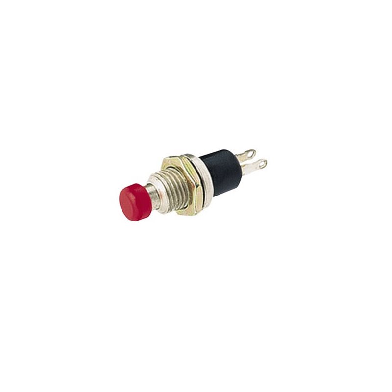 Mini pulsador switch botón rojo pequeño rosca normalmente abierto