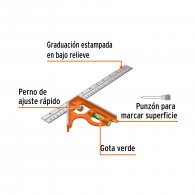 Escuadra de combinación 30cm(12") Truper con punzón para marcar