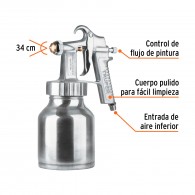 Pistola Pintar 1.5mm Baja Presión 20 psi Vaso 1L Truper aluminio