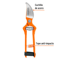 Tijera 7" poda jardinería Truper forjada cuchilla de paso