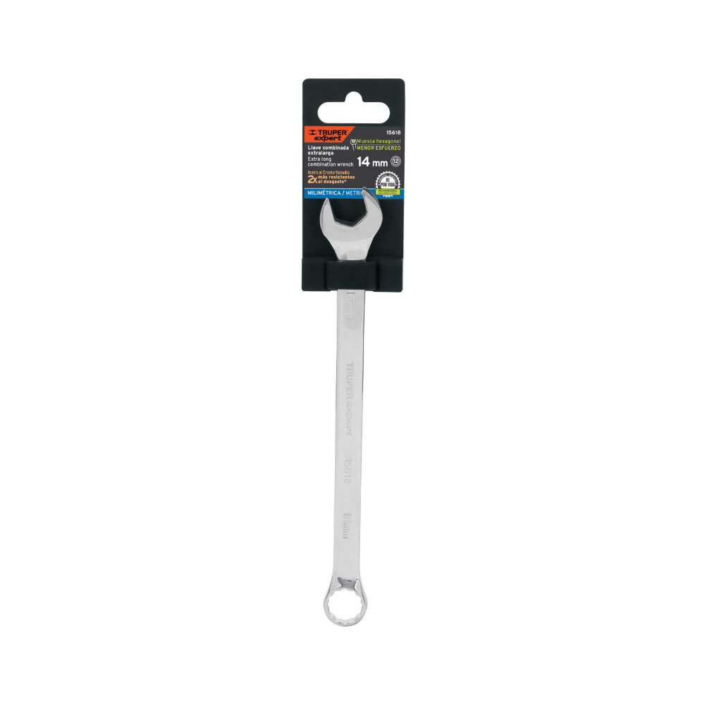 Llave mixta 14mm Truper Expert extra larga (220mm)
