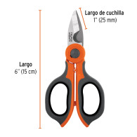 Tijera 6" electricista Truper Expert acero inoxidable + estuche
