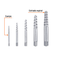 Extractor de tornillos roscas Truper 5 piezas