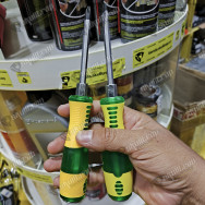 Juego x2 destornilladores de golpe pala y estrella verde/amarillo