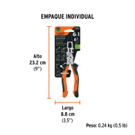 Alicate Pinza 8" multiusos truper expert comfort grip