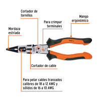 Alicate Pinza 8" multiusos truper expert comfort grip