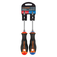 Kit x2 destornilladores 3/16"x4" Truper comfort grip pala estrella