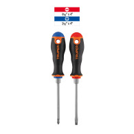Kit x2 destornilladores 3/16"x4" Truper comfort grip pala estrella