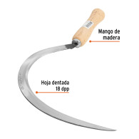 Hoz dentada 46cm 18" Truper corte maleza