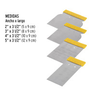 Kit x4 Espátulas cuñas mango plástico Pretul