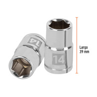 Copa 14mm dado Truper 6 puntas cuadrante 1/2"