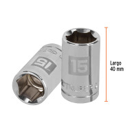 Copa 15mm dado Truper 6 puntas cuadrante 1/2"