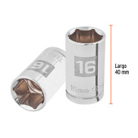 Copa 16mm dado Truper 6 puntas cuadrante 1/2"
