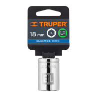 Copa 18mm dado Truper 6 puntas cuadrante 1/2"