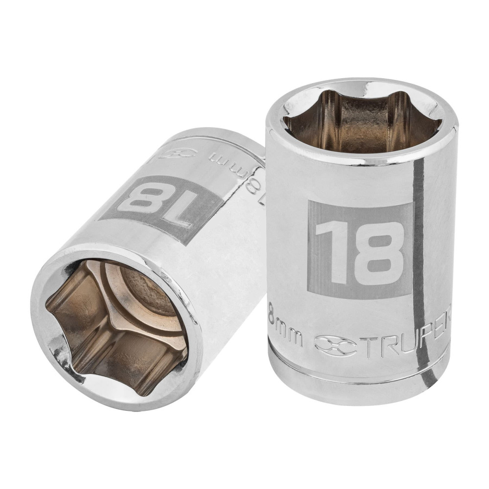 Copa 18mm dado Truper 6 puntas cuadrante 1/2"