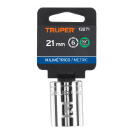Copa 21mm dado Truper 6 puntas cuadrante 1/2"