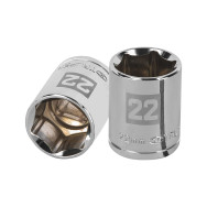 Copa 22mm dado Truper 6 puntas cuadrante 1/2"