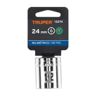 Copa 24mm dado Truper 6 puntas cuadrante 1/2"
