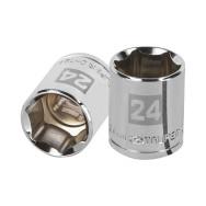 Copa 24mm dado Truper 6 puntas cuadrante 1/2"