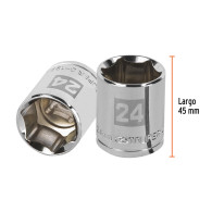 Copa 24mm dado Truper 6 puntas cuadrante 1/2"