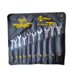 Juego x10 llaves mixtas 8mm a 18mm Kache Tools + estuche