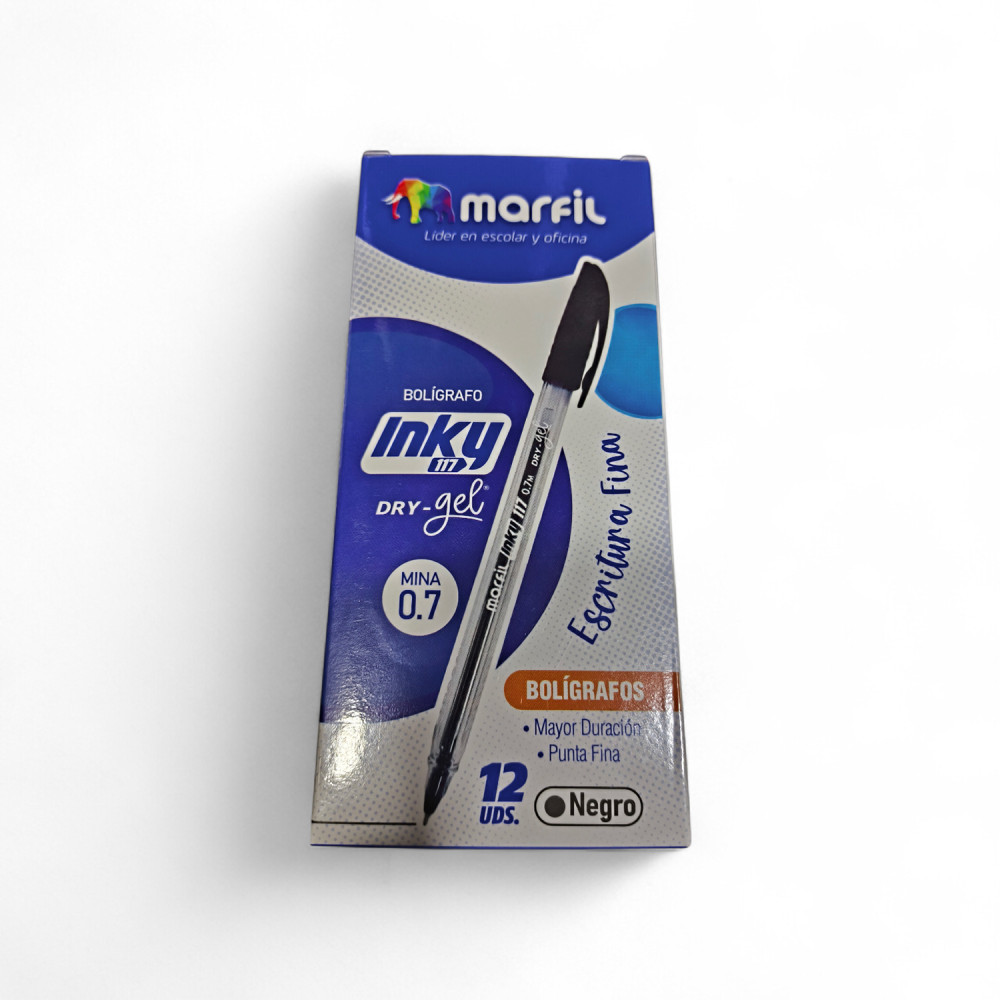 Lapicero marfil negro inky 117 dry gel x unidad