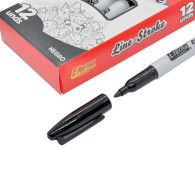 Marcador eterna tipo sharpie punta fina permanente x und