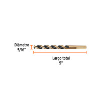 Broca HSS para metal 8mmx12.7cm(5/16"x5") Truper Expert
