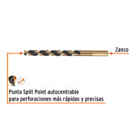 Broca HSS para metal 8mmx12.7cm(5/16"x5") Truper Expert