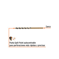 Broca HSS para metal 4mmx7.6cm(5/32"x3") Truper Expert